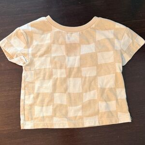 Cat & Jack Beige Checkered Short Sleeve Tee